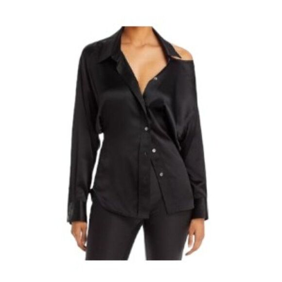 Alexander Wang Open Back Neckline Shirt in Black Medium NWT - Picture 1 of 2